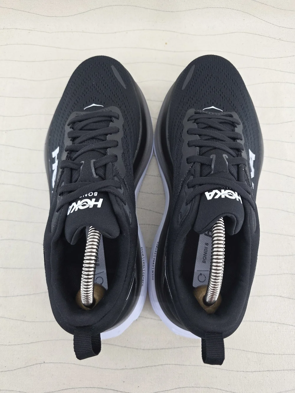 Hoka Womens Bondi 8 Black White Running Sneakers Shoes 1127954 Size 8D NEW - Picture 6 of 11